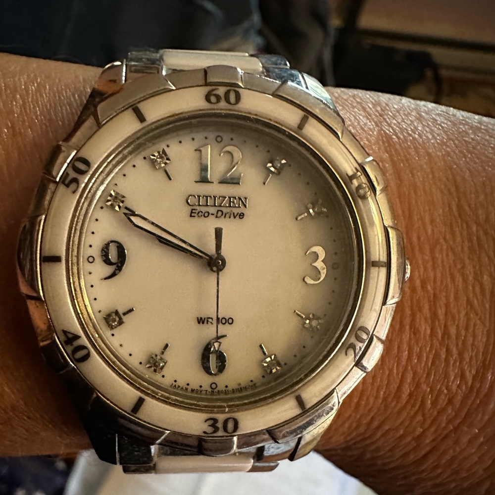 Citizen Eco Drive Ladies Divers Watch in white Ceramic